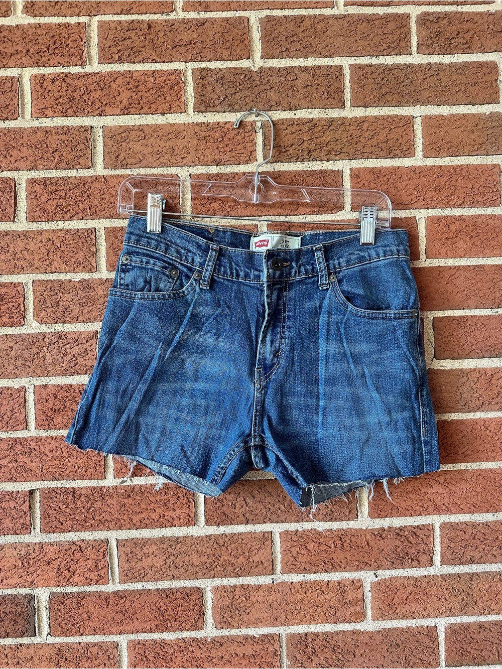 Levi's 511 Women’s Slim Fit Blue Denim Cutoff Shorts 28 in Waist